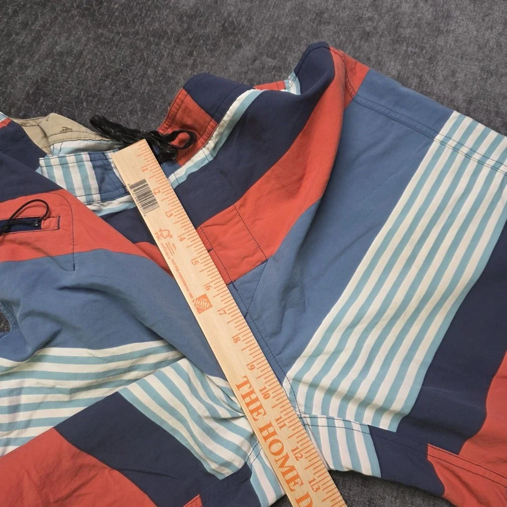 Patagonia Wavefarer Board Shorts Mens 35 Fitz Stripe Tomato Red Blue 8
